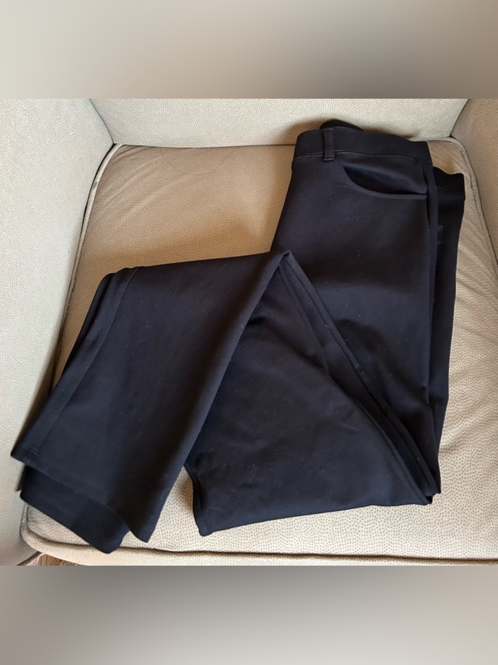 Quince Ultra-Stretch Ponte Straight Leg 4-pocket pants, black, size M